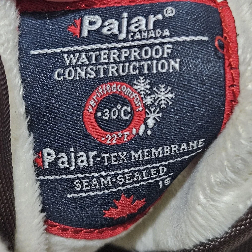 Pajar Canada Women Faux Shearling Brown Leather Snow Winter Boots 8-8.5US EUR 39